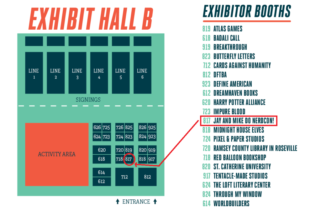 NerdCon booth directions